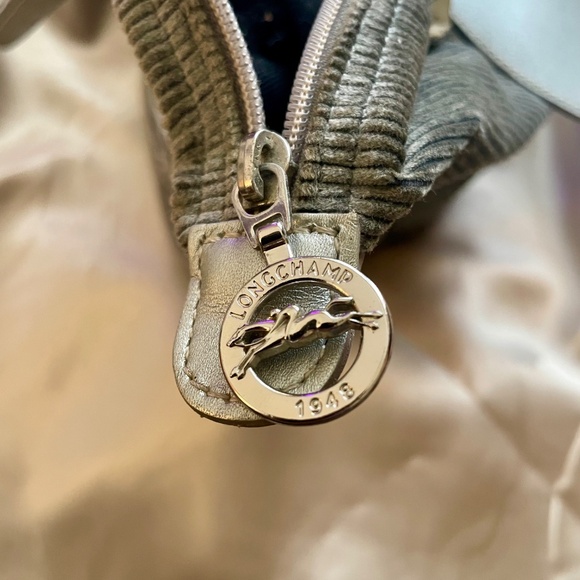 RARE Longchamp Le Pliage Christmas Edition Handbag – Velvet Corduroy Mirror Tote - Picture 4 of 6